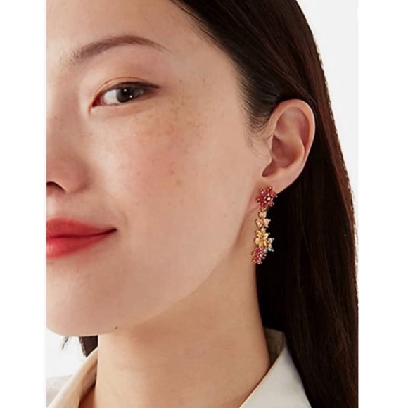 KATE SPADE • First Bloom Linear Cluster Flower Earrings - Picture 2 of 4
